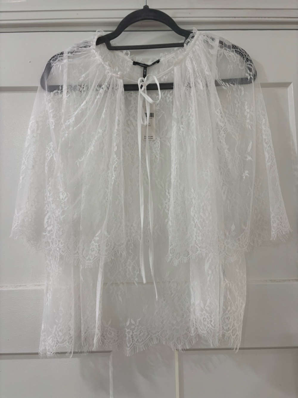 NWT Anthropologie Lace Tie-Front Poncho Cape - Picture 8 of 9
